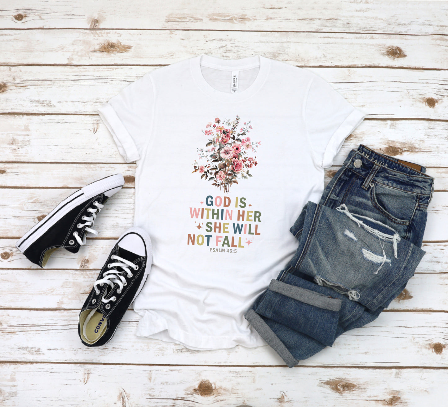 God Is Within Her She Will Not Fall Christian T-Shirt