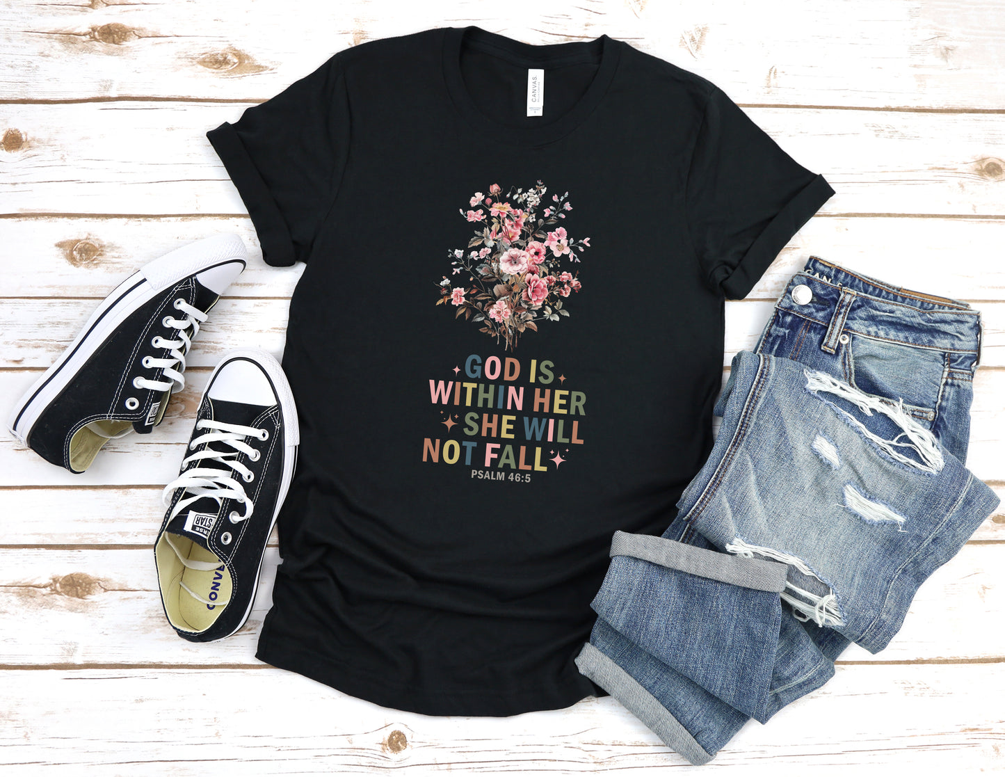 God Is Within Her She Will Not Fall Christian T-Shirt