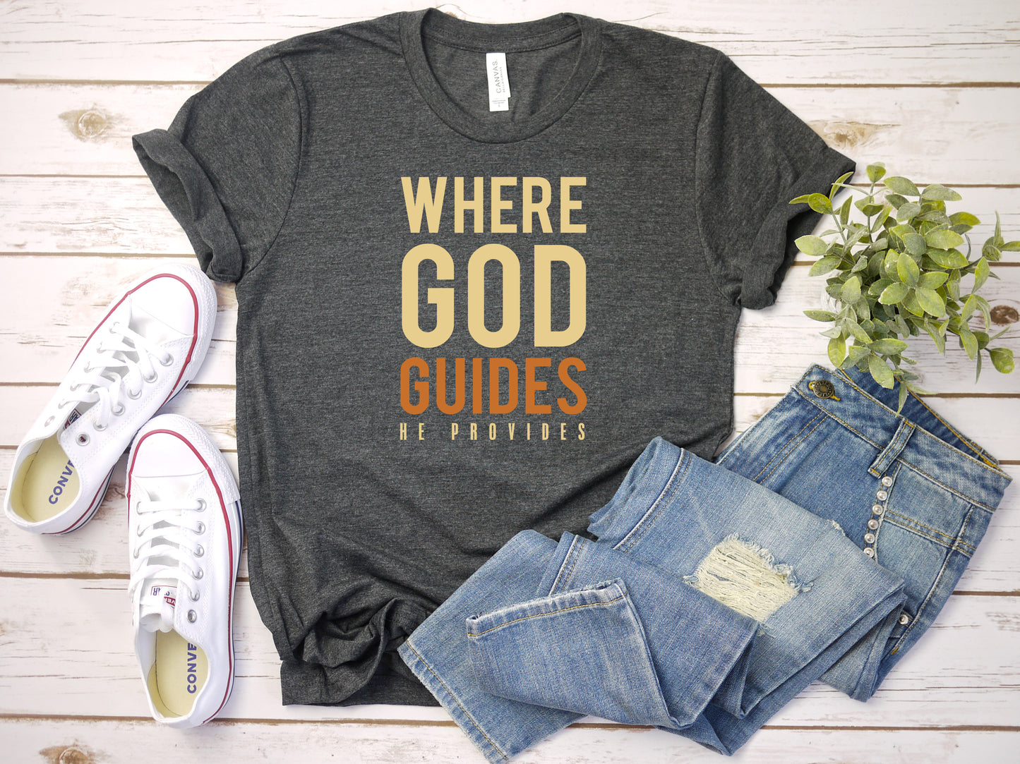 Where God Guides He Provides Christian T-Shirt